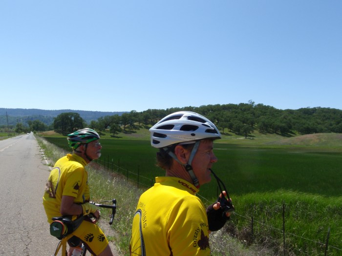 Bob and MarkN watching a large fluffy fox hiding in the grass. The fox tried to wait us out, but eventually gave up and walked away.